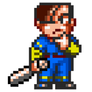 Saotome's sprite in Downtown River City Baseball Story ~Play Ball, Kunio!~