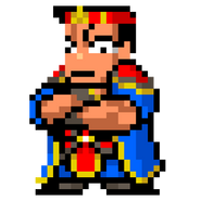 Maeda's sprite in River City Saga: Three Kingdoms