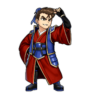 Kobayashi's motivated dialog portrait in River City Saga: Three Kingdoms