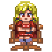 Reika's sprite in Downtown SMASH Dodgeball!