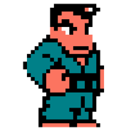 Riki Judo.png (3 KB) Riki's judo sprite in Surprise! Nekketsu New Records! The Distant Gold Medal