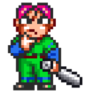 Murasaki's sprite in Downtown River City Baseball Story ~Play Ball, Kunio!~