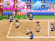 Kunio versus Riki in Super Dodgeball Brawlers