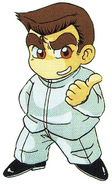 Official art from Downtown Nekketsu Baseball Monogatari: Yakyū de Shōbu da! Kunio-kun