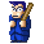 Godai's sprite in Downtown Nekketsu Monogatari EX