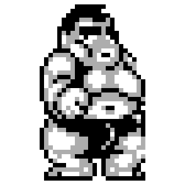 Oishi's sprite in Nekketsu Kōha Kunio-kun: Bangai Rantō Hen