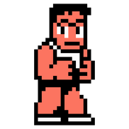 Mitsuhiro's sprite in the Famicom version of Nekketsu High School Dodgeball Club