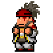 Ukyō's sprite in River City Saga: Three Kingdoms Next