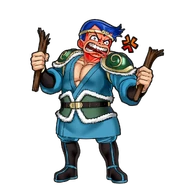 Godai's angry dialog portrait in River City Saga: Three Kingdoms