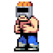 Burnov's sprite in Double Dragon Dodgeball