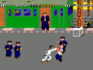 Riki's stage in the Arcade version of Nekketsu Renegade Kunio-kun