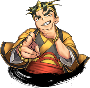 Sawaguchi's boss battle graphic in River City Saga: Three Kingdoms