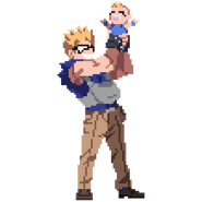 Berserker's sprite in River City Girls 2