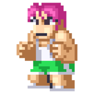 Murasaki's sprite in Downtown SMASH Dodgeball!