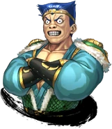 Godai's comedy route boss graphic in River City Saga: Three Kingdoms