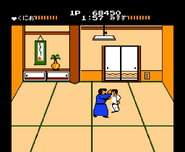 Kunio fighting Misuzu on Stage 3.