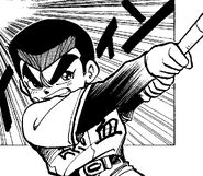 Kunio in the manga Kunio-kun! Nekketsu Battle!