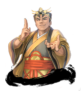 Sawaguchi's comedy route boss graphic in River City Saga: Three Kingdoms