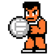 Kunio's sprite in the Famicom version of Nekketsu High School Dodgeball Club