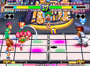 Kunio versus Miyuki in Super Dodge Ball