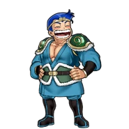 Godai's happy dialog portrait in River City Saga: Three Kingdoms