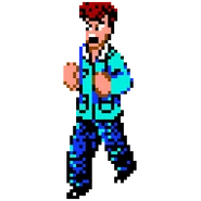 Shinji's sprite in the Arcade version of Nekketsu Renegade Kunio-kun
