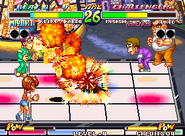 One of Kunio's teammates performs a Counter Technique