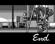 Momozono on the endscreen of the Game Boy version of Surprise! Nekketsu New Records! The Distant Gold Medal