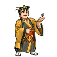 Sawaguchi's gloating dialog portrait in River City Saga: Three Kingdoms