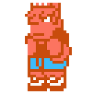 Ash's sprite in Nekketsu! Street Basketball All-Out Dunk Heroes