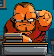 Rudy during the ending of River City Ransom: Underground