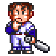Ichijō's sprite in Downtown River City Baseball Story ~Play Ball, Kunio!~