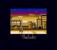 Momozono on the endscreen of the Famicom version of Surprise! Nekketsu New Records! The Distant Gold Medal