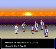 Hiroshi during the ending of River City Renegade