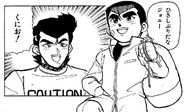 Kunio and Johnny in the manga Kunio-kun! Nekketsu Battle!