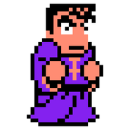 Kazaoka's sprite in River City: Knights of Justice