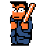 Godai's sprite in Downtown Nekketsu Story