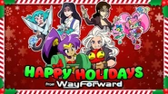 WayForward Christmas 2024 Art.png (2.83 MB) Kebako, Marian, Shantae, Reiko, Jennifer, and Emi in WayForward's Christmas 2024 art
