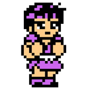 Shinobu's sprite in Downtown Nekketsu Jidaigeki