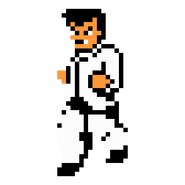 Kunio's sprite in the Famicom version of Nekketsu Renegade Kunio-kun