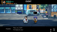 Kunio and Hasebe in the alternate route of River City: Rival Showdown