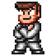 Kunio's sprite in Downtown River City Baseball Story ~Play Ball, Kunio!~
