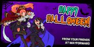 Kyoko and Misako in WayForward's Halloween 2019 art