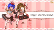 Kyōko and Misako in Arc System Works' Valentines Day 2022 art