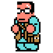 Sonokawa's sprite in River City: Knights of Justice