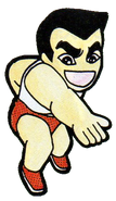 Official art from the Famicom version of Nekketsu High School Dodgeball Club
