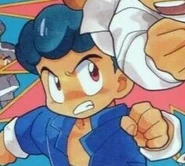 Riki 4koma manga kingdom.png (129 KB) Riki on the cover of Nekketsu Koha Kunio-kun (4Koma Manga Kingdom)