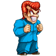 Kazaoka's sprite in Nekketsu Kōkō Online: Yamada no Fukushū
