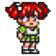 Momozono's sprite in Kunio's Dodgeball Time, C'mon Guys!