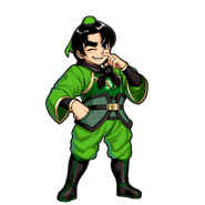 Gōda's shy dialog portrait in River City Saga: Three Kingdoms